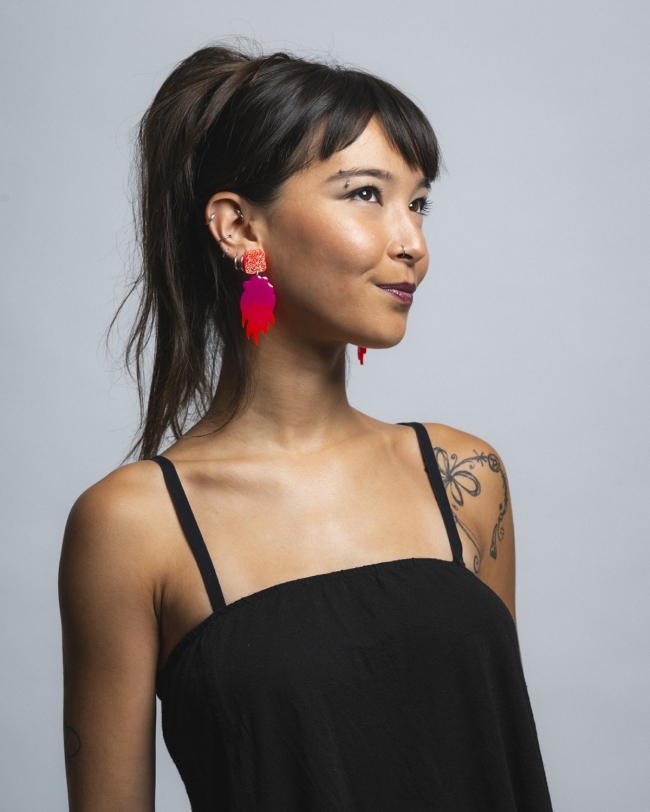 Boucles d'oreilles Subway fluo en résine (Nouveau)